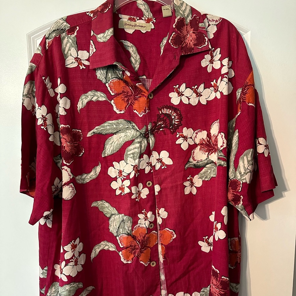 Tommy Bahama Red Hawaiian Shirt XL